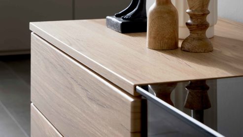 Wohnwand Interliving aus Holz in Holzfarben Interliving Wohnzimmer Serie 2031 - Wohnwand Risseiche - Länge ca. 257 cm