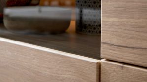 Wohnwand Interliving aus Holz in Holzfarben Interliving Wohnzimmer Serie 2031 - Wohnwand EB25701 Risseiche - Länge ca. 257 cm