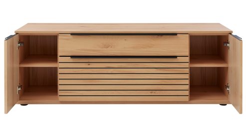 Wohnwand Interliving aus Holz in Holzfarben Interliving Wohnzimmer Serie 2032 - Wohnwand Risseiche - Länge ca. 330 cm