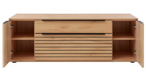 Wohnwand Interliving aus Holz in Holzfarben Interliving Wohnzimmer Serie 2032 - Wohnwand Risseiche - Länge ca. 330 cm