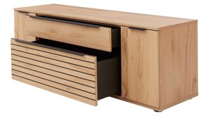 Wohnwand Interliving aus Holz in Holzfarben Interliving Wohnzimmer Serie 2032 - Wohnwand Risseiche - Länge ca. 330 cm