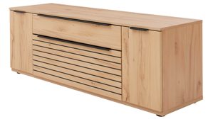 Wohnwand Interliving aus Holz in Holzfarben Interliving Wohnzimmer Serie 2032 - Wohnwand EB33001 Risseiche - Länge ca. 330 cm