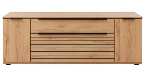 Wohnwand Interliving aus Holz in Holzfarben Interliving Wohnzimmer Serie 2032 - Wohnwand EB33001 Risseiche - Länge ca. 330 cm