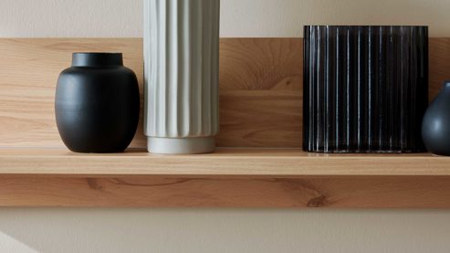 Wandregal Interliving aus Holz in Holzfarben Interliving Wohnzimmer Serie 2032 - Wandboard Risseiche - Länge ca. 180 cm