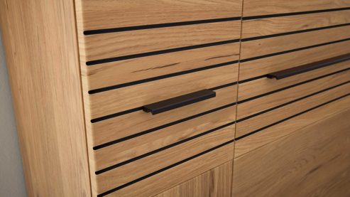 Highboard Interliving aus Holz in Holzfarben Interliving Wohnzimmer Serie 2032 - Highboard Risseiche - zwei Türen, Breite ca. 90 cm