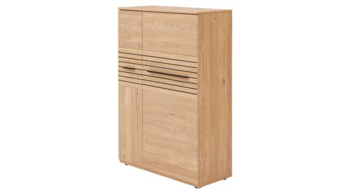 Highboard Interliving aus Holz in Holzfarben Interliving Wohnzimmer Serie 2032 - Highboard B090.122 Risseiche - zwei Türen, Breite ca. 90 cm