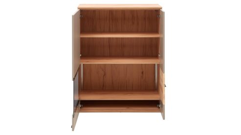 Wohnwand Interliving aus Holz in Grau Interliving Wohnzimmer Serie 2032 - Wohnwand Grau & Risseiche- Länge ca. 270 cm