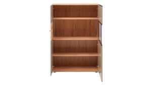 Highboard Interliving aus Holz in Grau Interliving Wohnzimmer Serie 2032 - Highboard B18071 Grau & Risseiche - vier Türen, Breite ca. 180 cm