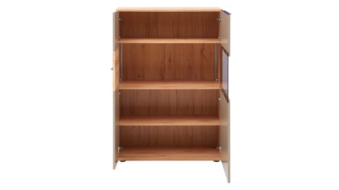 Highboard Interliving aus Holz in Grau Interliving Wohnzimmer Serie 2032 - Highboard B18071 Grau & Risseiche - vier Türen, Breite ca. 180 cm