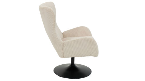 Drehsessel Hela aus Stoff in Beige Drehsessel Samos LS Beige 31 & schwarzes Metall