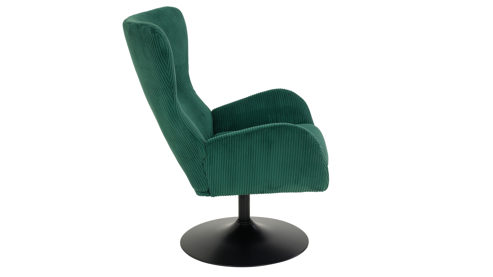 Drehsessel Hela aus Stoff in Grün Drehsessel Samos LS Grün 41 & schwarzes Metall