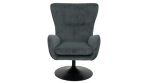 Drehsessel Hela aus Stoff in Dunkelgrau Drehsessel Samos LS Dunkelgrau 60 & schwarzes Metall