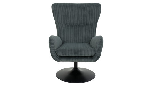 Drehsessel Hela aus Stoff in Dunkelgrau Drehsessel Samos LS Dunkelgrau 60 & schwarzes Metall