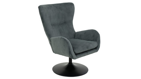 Drehsessel Hela aus Stoff in Dunkelgrau Drehsessel Samos LS Dunkelgrau 60 & schwarzes Metall