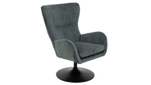 Drehsessel Hela aus Stoff in Dunkelgrau Drehsessel Samos LS Dunkelgrau 60 & schwarzes Metall