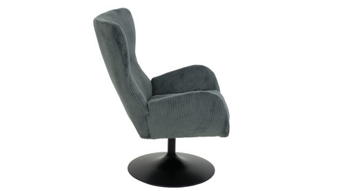 Drehsessel Hela aus Stoff in Dunkelgrau Drehsessel Samos LS Dunkelgrau 60 & schwarzes Metall