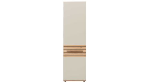 Vitrine Interliving aus Holz in Beige Interliving Wohnzimmer Serie 2032 - Vitrine A15040 Sandbeige & Risseiche - dreiteilig, Länge ca. 150 cm