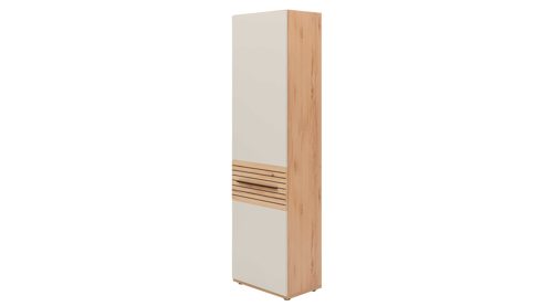 Vitrine Interliving aus Holz in Beige Interliving Wohnzimmer Serie 2032 - Vitrine A15040 Sandbeige & Risseiche - dreiteilig, Länge ca. 150 cm