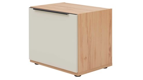 Lowboard Interliving aus Holz in Beige Interliving Wohnzimmer Serie 2032 - Lowboard Sandbeige & Balkenbuche - dreiteilig, Länge ca. 210 cm