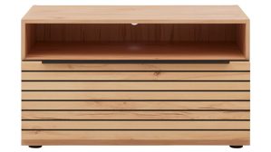 Lowboard Interliving aus Holz in Beige Interliving Wohnzimmer Serie 2032 - Lowboard Sandbeige & Balkenbuche - dreiteilig, Länge ca. 210 cm