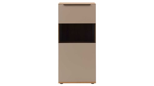 Highboard Interliving aus Holz in Grau Interliving Wohnzimmer Serie 2032 - Highboard B18070 Grau & Risseiche - drei Türen, Breite ca. 180 cm