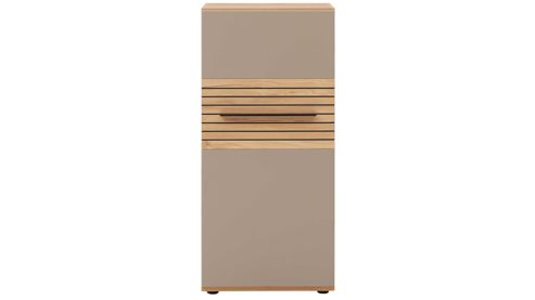 Highboard Interliving aus Holz in Grau Interliving Wohnzimmer Serie 2032 - Highboard B18070 Grau & Risseiche - drei Türen, Breite ca. 180 cm