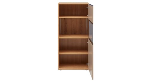 Highboard Interliving aus Holz in Grau Interliving Wohnzimmer Serie 2032 - Highboard B18070 Grau & Risseiche - drei Türen, Breite ca. 180 cm
