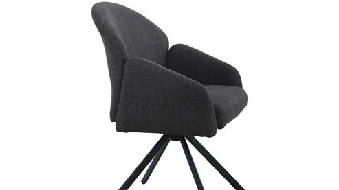 Polsterstuhl Hela aus Stoff in Anthrazit Polsterstuhl Holly S Anthrazit-Schwarz Bjorn 28-03 & Schwarz