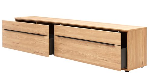 Wohnwand Interliving aus Holz in Holzfarben Interliving Wohnzimmer Serie 2032 - Wohnwand EB34501 Risseiche - Länge ca. 345 cm