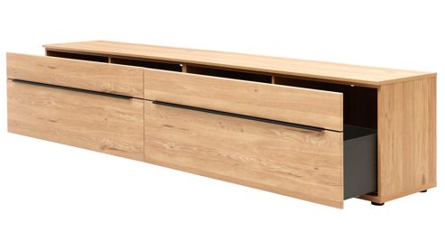 Wohnwand Interliving aus Holz in Holzfarben Interliving Wohnzimmer Serie 2032 - Wohnwand Risseiche - Länge ca. 345 cm