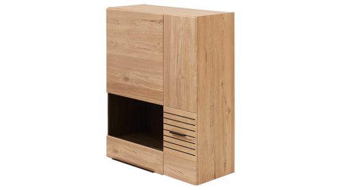 Wohnwand Interliving aus Holz in Holzfarben Interliving Wohnzimmer Serie 2032 - Wohnwand Risseiche - Länge ca. 345 cm