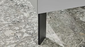 Bettgestell Interliving aus Holz in Grau Interliving Kleiderschrank Serie 1207  Bettgestell Satingrau & anthrazitfarbener Bezug Stone - Liegefläche ca. 180 x 200 cm