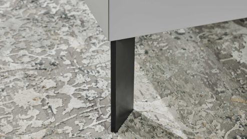 Bettgestell Interliving aus Holz in Grau Interliving Kleiderschrank Serie 1207  Bettgestell Satingrau & anthrazitfarbener Bezug Stone - Liegefläche ca. 180 x 200 cm