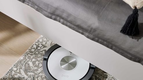 Bettgestell Interliving aus Holz in Grau Interliving Kleiderschrank Serie 1207  Bettgestell 864394 Satingrau & anthrazitfarbener Bezug Stone - Liegefläche ca. 180 x 200 cm