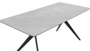 Esstisch Hela aus Stein in Hellgrau Esstisch Paccino IT graue schwarze Marmoroptik 12-03 & Schwarz - ca. 180 x 90 cm