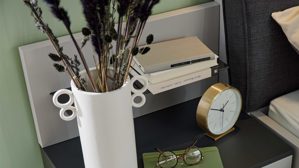 Paneel Interliving aus Holz in Hellgrau Interliving Schlafzimmer Serie 1207 – Paneel 30416 links, Breite ca. 46 cm - Satingrau