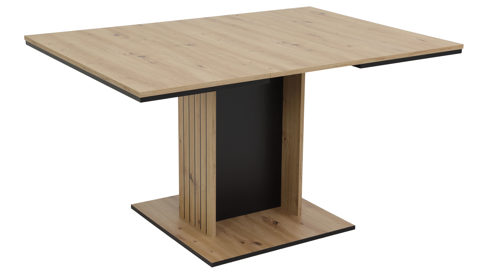 Auszugtisch Hela aus Holz in Holzfarben Esstisch Raul T Artisan Eiche 10-03 & Schwarz - ca. 100 - 140 x 100 cm