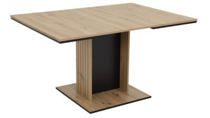 Auszugtisch Hela aus Holz in Holzfarben Esstisch Raul T Artisan Eiche 10-03 & Schwarz - ca. 100 - 140 x 100 cm