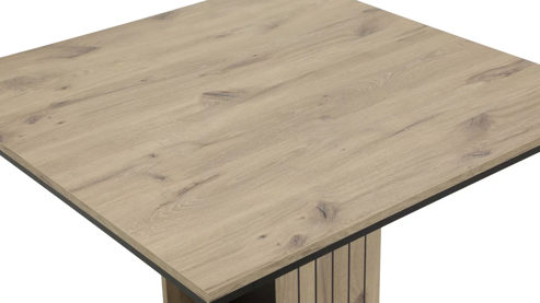 Auszugtisch Hela aus Holz in Holzfarben Dunkel Esstisch Raul T Viking Oak 92-03 & Schwarz - ca. 100 - 140 x 100 cm