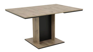 Auszugtisch Hela aus Holz in Holzfarben Dunkel Esstisch Raul T Viking Oak 92-03 & Schwarz - ca. 100 - 140 x 100 cm