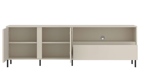 Medienmöbel Wojcik aus Holz in Beige Kommodenprogramm Avenale - Lowboard Cashmere - ca. 208 x 65 cm