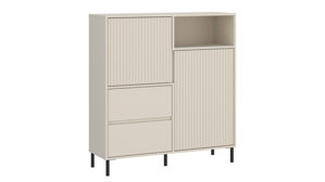 Highboard Wojcik aus Holz in Beige Kommodenprogramm Avenale - Highboard Cashmere - ca. 106 x 119 cm
