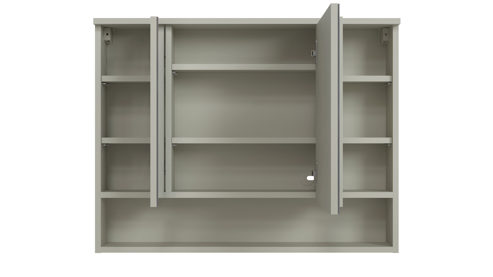 Spiegelschrank Wojcik aus Holz in Hellgrau Badprogramm Empoli - Spiegelschrank Cashmere & Spiegel - ca. 83 x 64 cm