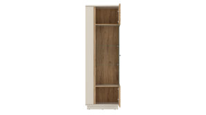 Vitrine Wojcik aus Holz in Beige Wohnprogramm Mosano - Vitrine Cashmere & Cremona Eiche Torro - ca. 62 x 190 cm