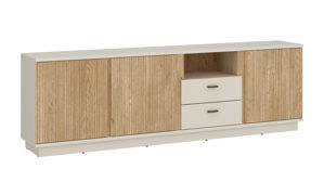 Lowboard Wojcik aus Holz in Beige Wohnprogramm Mosano - TV-Element Cashmere & Cremona Eiche Torro - ca. 200 x 65-70 cm