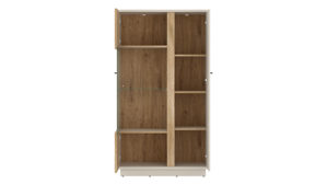 Vitrine Wojcik aus Holz in Beige Wohnprogramm Mosano - Vitrine Cashmere & Cremona Eiche Torro - ca. 87 x 159 cm