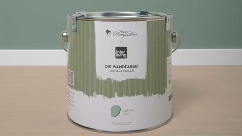 Wandfarbe MissPompadour aus Farben und Lacke in Grün MissPompadour Wandfarbe - Die Wertvolle Grün mit Grau - ca. 2,5 Liter