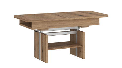 Couchtisch Wojcik aus Holz in Holzfarben Hell Couchtischprogramm Cortado Coast Evoke Eiche - ca. 110-150 x 56-72 cm