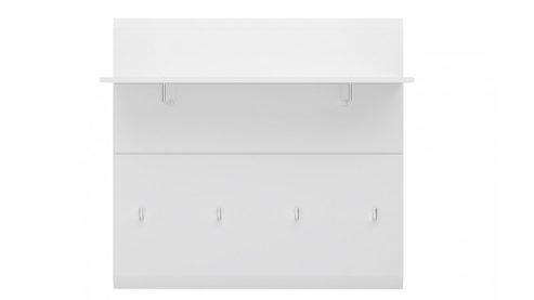 Garderobenpaneel Wojcik aus Holz in Weiß Garderobenprogramm Merano - Garderobenpaneel Hochglanzweiß & Alpinweiß - ca. 96 x 90 cm