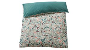 Bettwäsche-Set Interliving aus Stoff in Mehrfarbig Interliving Bettwäsche Serie 9131 floral pastellfarbener & dunkelgrüner Baumwollsatin - ca. 155 x 220 cm